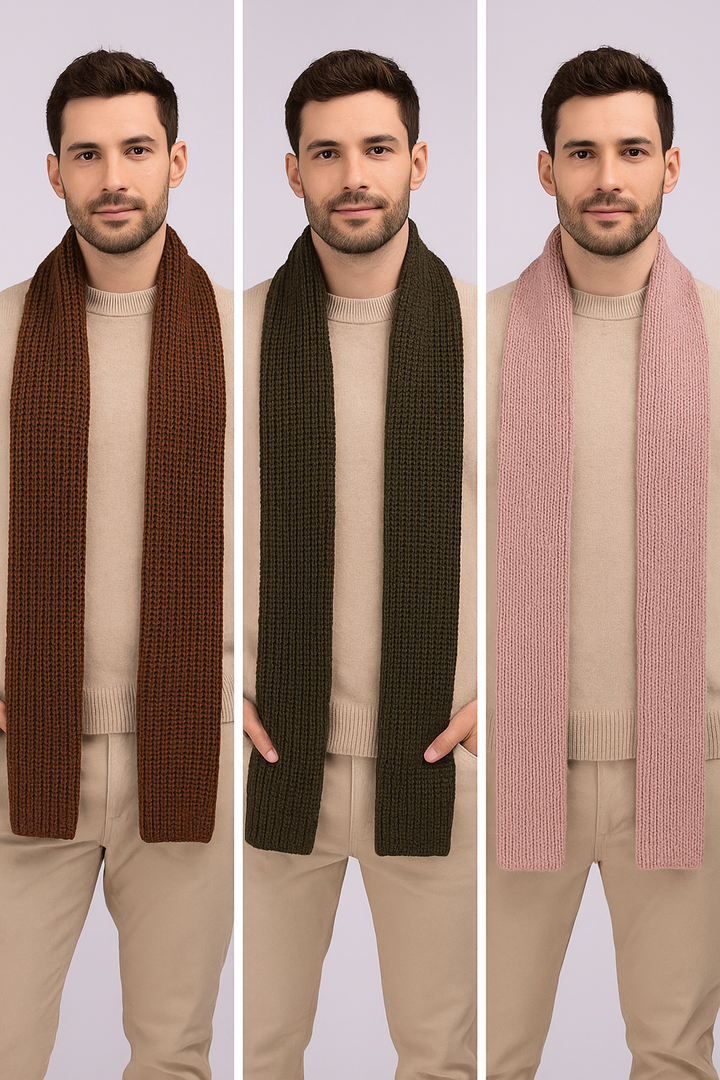 Assorted Male Alpaca Scarf Bundle for Men -  Set of 6