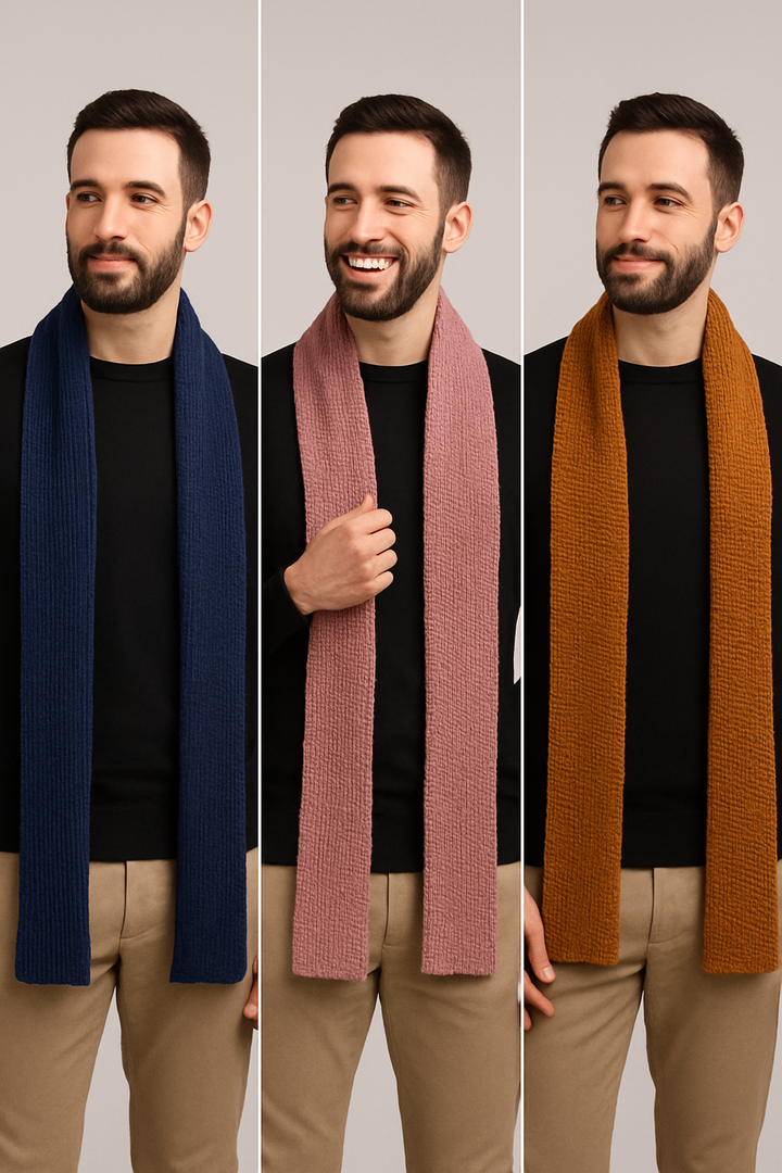 Assorted Male Alpaca Scarf Bundle for Men -  Set of 6