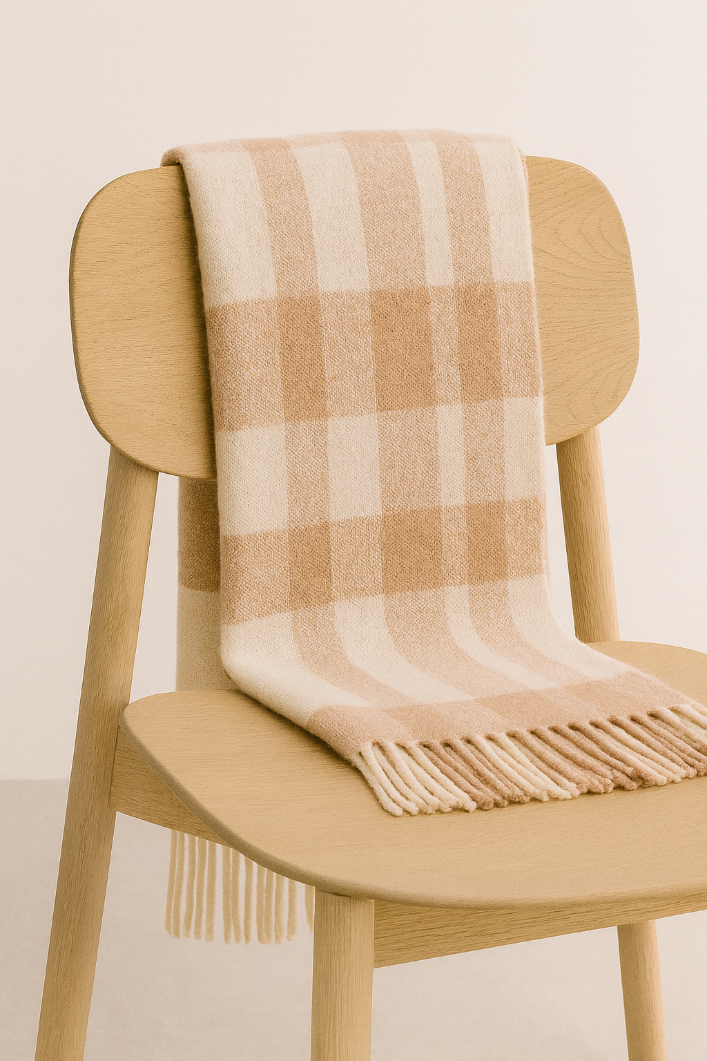 Check Boucle Baby Alpaca Blanket