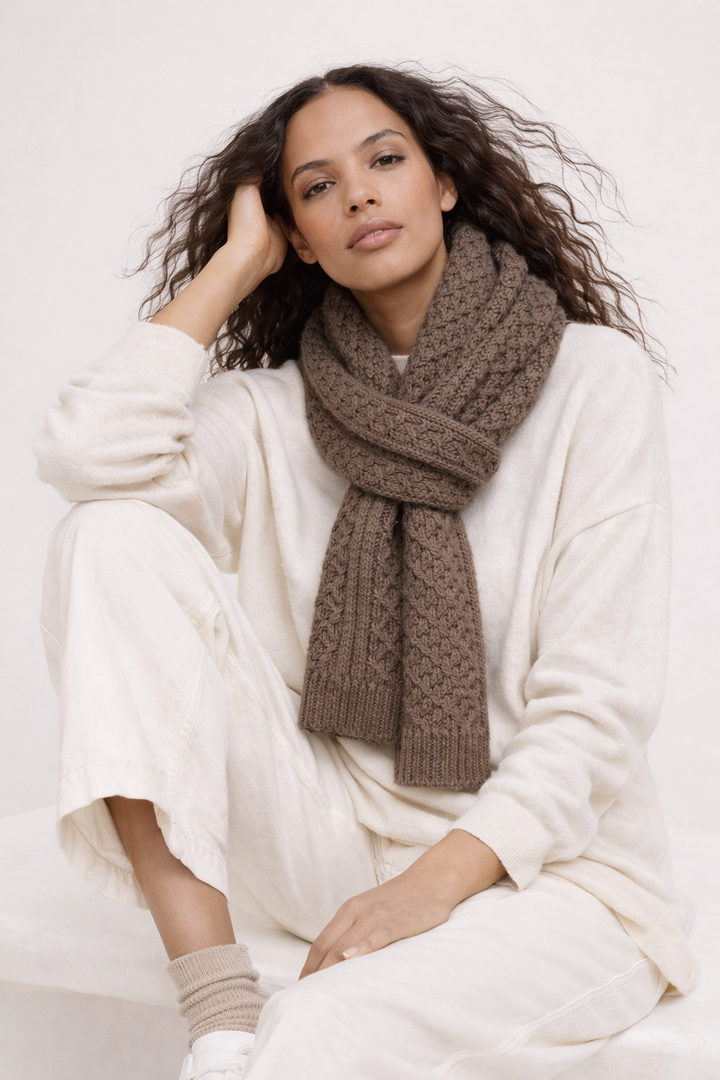 Kalei Hand-Knitted 100% Baby Llama Scarf