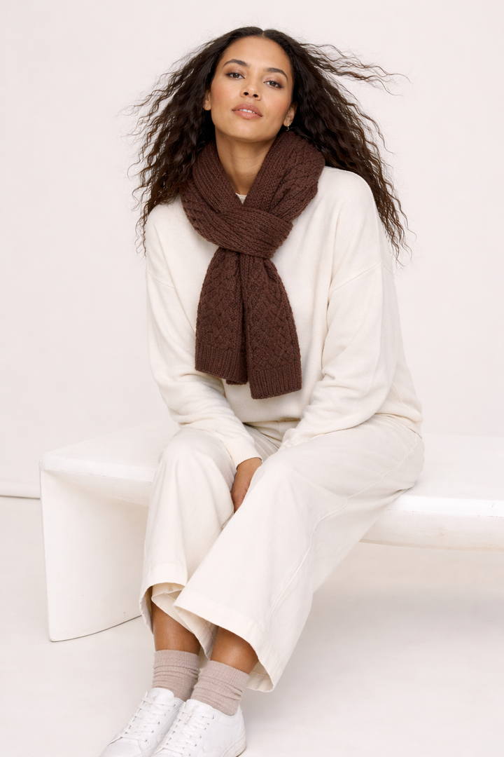 Kalei Hand-Knitted 100% Baby Llama Scarf