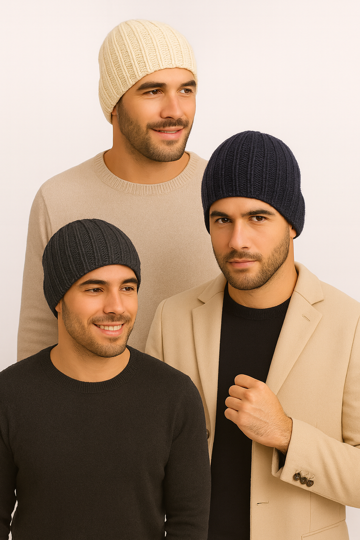 Assorted Male Alpaca Beanie Bundle for Men — Set of 6