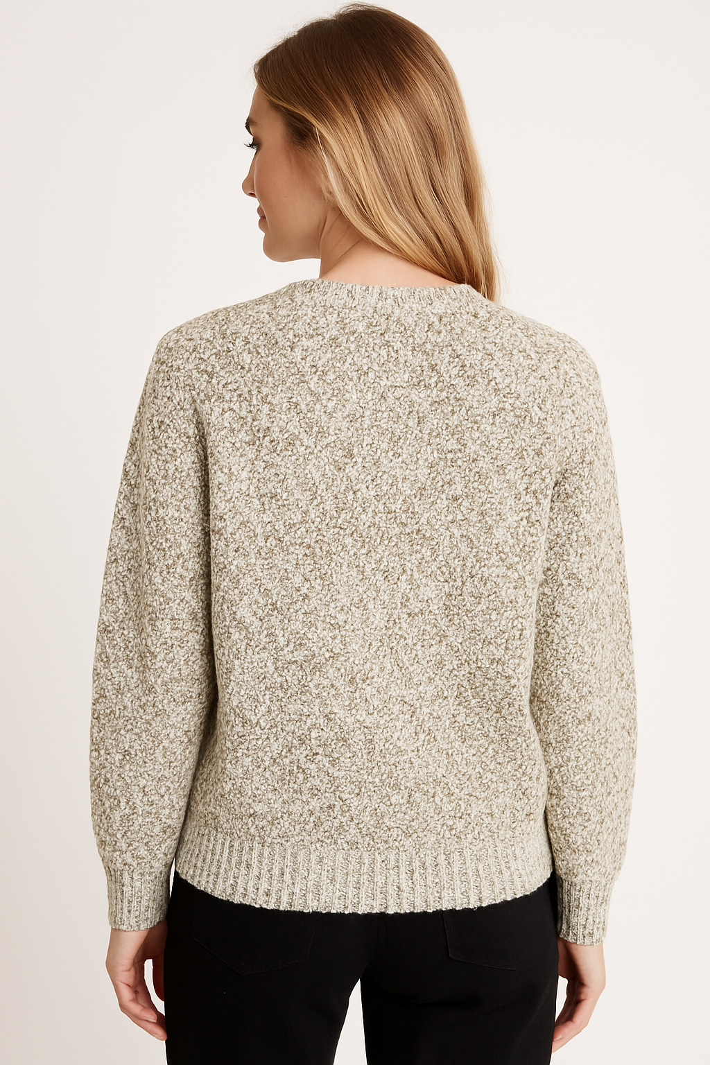 Marled Cotton Fitted Sweater