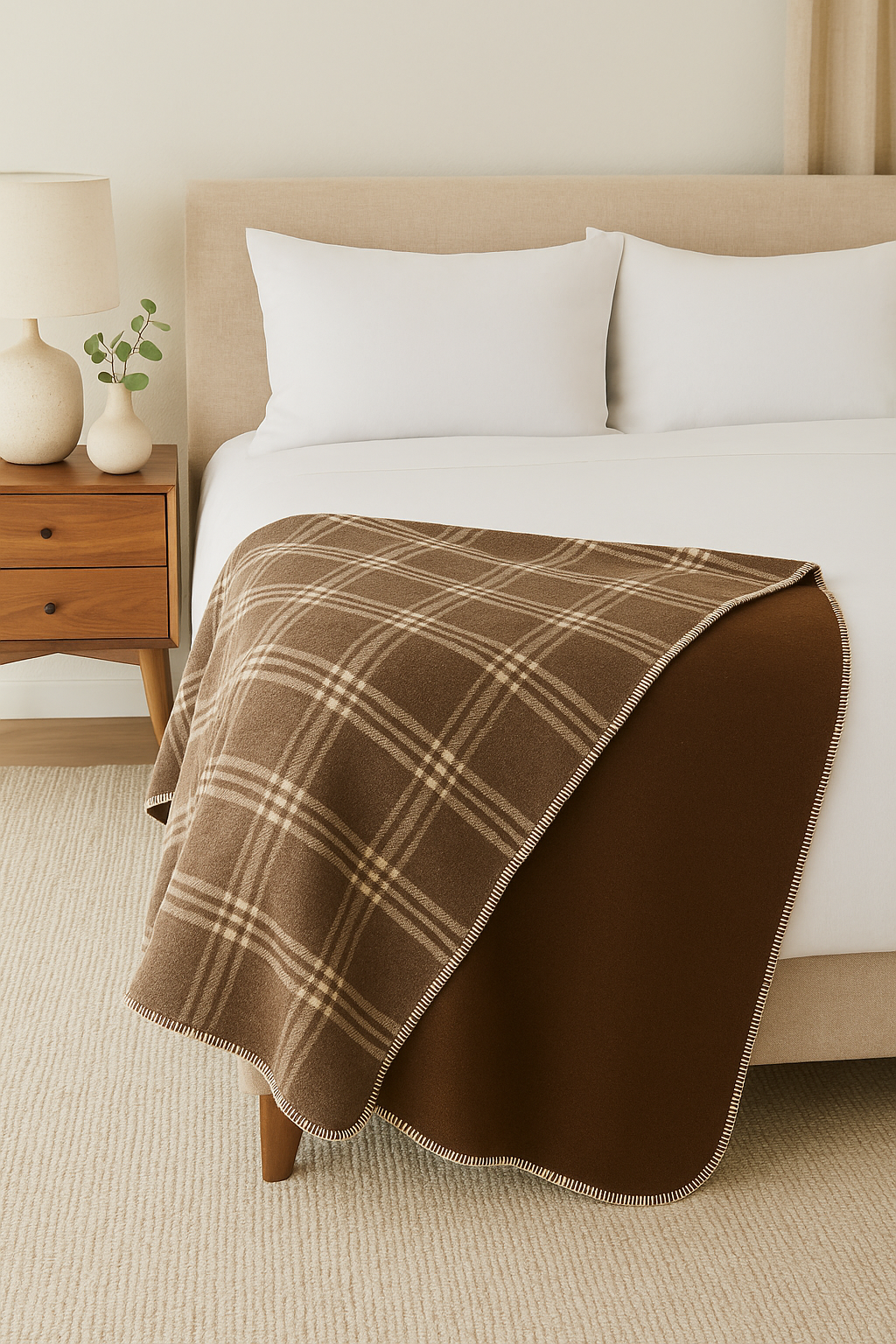 Reversible Check Royal Alpaca Blanket