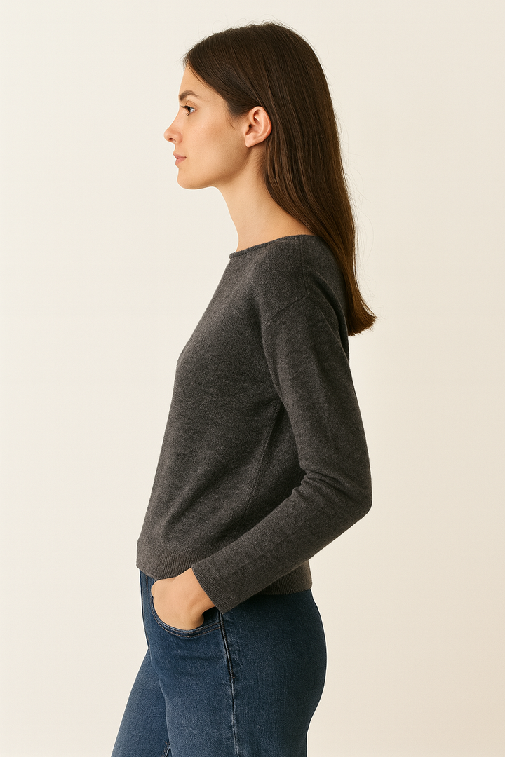 Boatneck Baby Alpaca Fitted Sweater