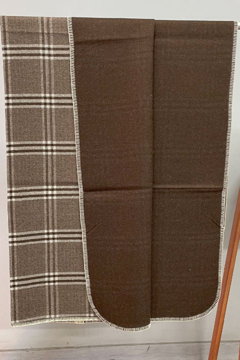 Reversible Check Royal Alpaca Blanket