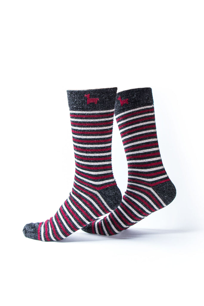 Thin Striped Baby Alpaca Socks - 1