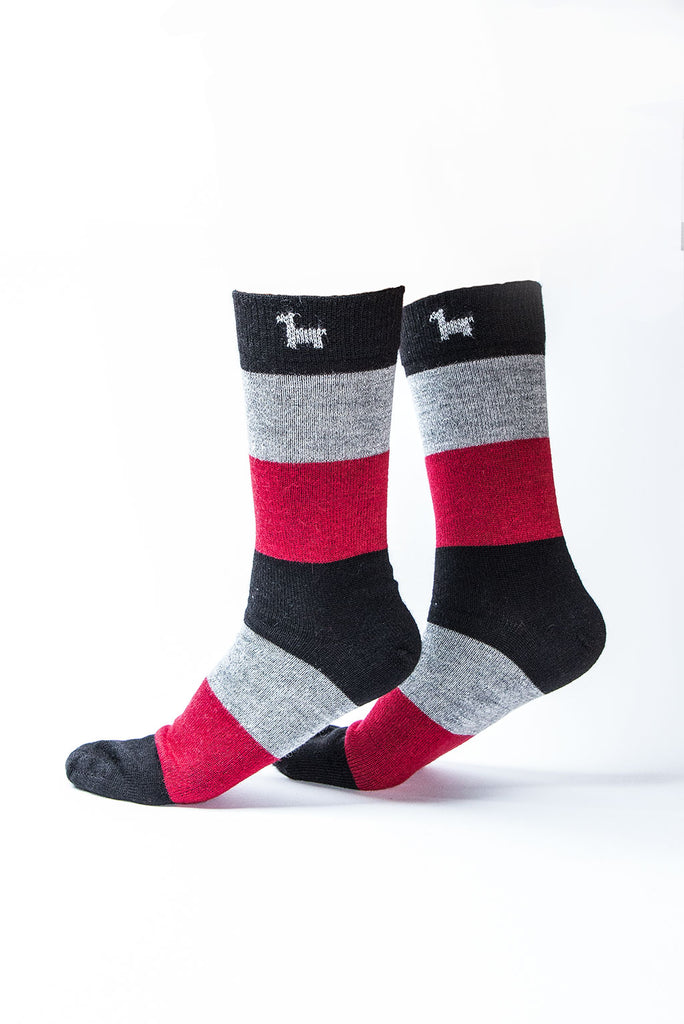 Wide Striped Baby Alpaca Socks - 3