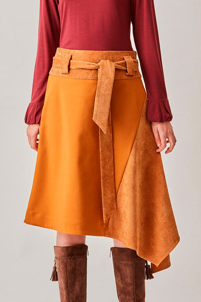 Agustina Cotton Midi Asymmetrical Skirt